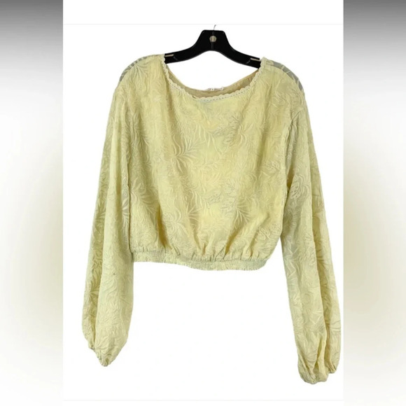 Tularosa yellow Tilly embroidered top M $150 spring boho revolve floral - Picture 6 of 7